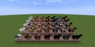 Every single coloration of the Minecraft horse (Image via u/XylemSmeltz9 on Reddit)